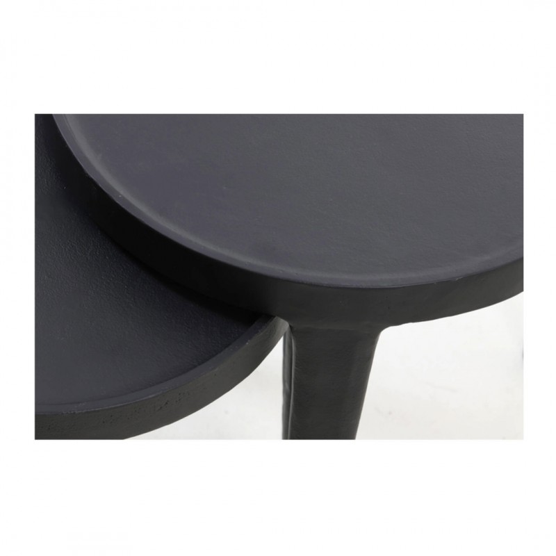 SIDE TABLE TOB SET OF 2 BLACK METAL - CAFE, SIDE TABLES